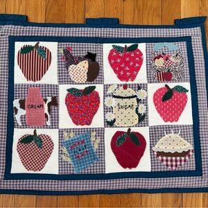 Vintage Handmade Wall hanging American As Apple Pie Lisa Seely & Calico Gardens
